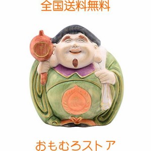 繁樓藝雕 七福神 大黒天 木彫り 桧木製 縁起物 玄関置物 淡彩な絵 開運招福 商売繁盛 無病息災 五穀豊穣 子孫繁栄 (高さ10cm×巾8cm×奥