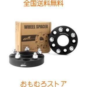 GAsupply 鍛造ワイドトレッドスペーサー PCD100 5H 内径56.1 M12XP1.25 厚さ25mm ワイトレハブリング一体 マットブラック【2枚セット】