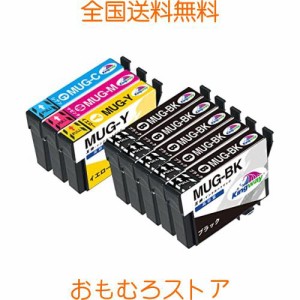 Epson用 エプソン MUG-4CL MUG 互換インクカートリッジ 4色セット+4本黒 MUG-BK (計8個入り) 互換インク マグカップ エプソンインク 残量