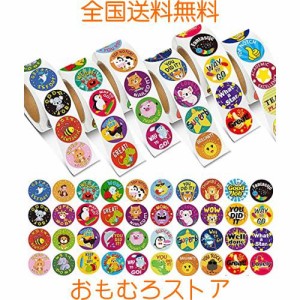 Weilisen ごほうびシール 3000枚ご褒美用シール 動物シール 英語 シール 48柄教師褒美用シール可愛い シール 子供、教室用の教師補助用品