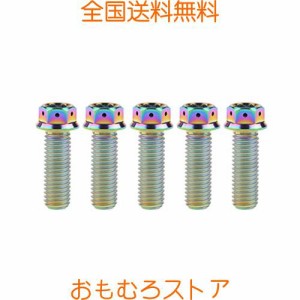 Ruifuチタン合金フランジヘッド六角穴付ボルトM10 20 25 30 35 40 45 50 55 60 65 70 75 80 85 90mm 二輪車用改造ネジ5個 (M10x30mm Pitc