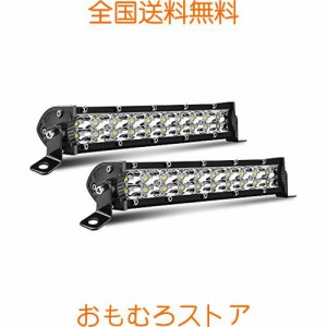 ブレイブ・ウェイ LED 作業灯 ワークライト LED投光器 7インチ 120°広角 LED作業灯 12V/24V 60W（30W*2） 6500K 16000LM(8000LM*2) LED