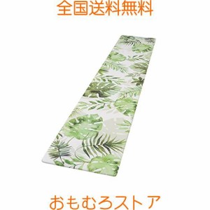 Ashmore キッチンマット 拭ける台所マ ット PVC 撥水 おしゃれ 滑り止め 抗菌 防炎 厚さ8mm お手入れ簡単 約45cm*240cm モンステラ柄