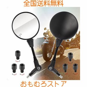 Evermotor バイクミラー 8mm 10mm 左右セット正/逆ネジ 折り畳み 可倒式ミラー 適用しますYAMAHA SEROW 250、本田、川崎