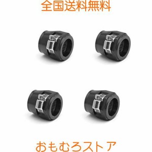 VEHSUN エコノフィッティング 4個セット AN6 ホースエンド フィニッシャー クランプ スクリューバンド付き ナイロンメッシュ/ゴム/ステン