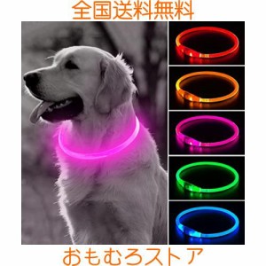 Weesiber 犬 光る首輪 - 充電式 LED 光る 犬 首輪 犬 散歩 ライト ペット首輪光る 夜間 安全 お散歩 小型犬 中型犬 大型犬 犬用 ライト付