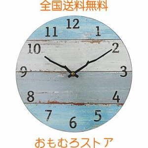 掛け時計 アンティーク調 壁掛け時計 木目文字盤 レトロ 枝型指針 カラフル 木製 静音 壁掛け 時計 フレームなし 連続秒針 ウォールクロ