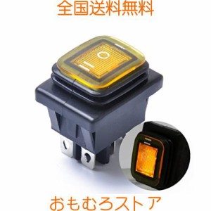 ledmomo 防水ロッカースイッチ防水照射トグルスイッチライトラウンドロッカースイッチラッチスイッチオフマリンボートロッカースイッチ