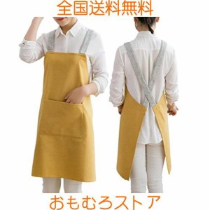 [JIAHU] エプロン レディース おしゃれ シンプル 女性用 男性用 かぶるだけ 撥水 防水 人気 カフェエプロン スタッフエプロン 無地 保育