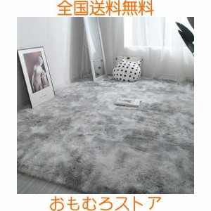 輝点 ラグ カーペット ふわふわ ラグマット 北欧 シャギー 洗える 160x200cm 約3畳 浅灰色 柔らか 滑り止め付 防ダニ 防臭 防音 夏用 モ