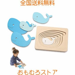 Mamimami Home モンテッソーリ 玩具 型合わせ 玩具 はめこみ 木製パズル 積み木おもちゃ 型はめ 色彩感覚 幼児 知育 かわいい動物 大きさ