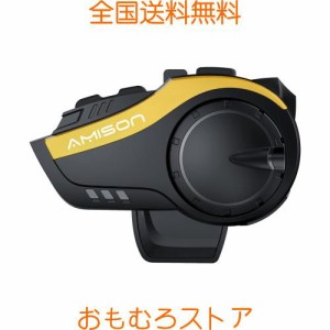 Amison バイクインカム 最大10人同時通話 最大通話距離2000m Bluetooth 5.0 無線機バイクいんかむ 連続28H時間通話 IP67防水 ヘルメット