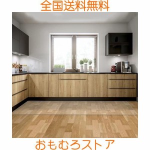 【拭くだけ】キッチンマット 透明 80×270cm クリアマット 1.5mm厚 拭ける PVCマット 床暖房対応 お手入れ簡単 台所マット ソフト エンボ