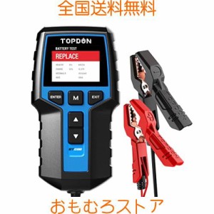 TOPDON BT200 バッテリーテスター、12V/24Vバッテリーチェッカー、100-2000 CCAテスター、CCA値/抵抗値/負荷/電圧のテスト 自動車用バッ