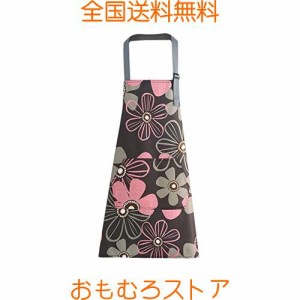 [SFTRADE] エプロン 首掛け 北欧風 花柄シンプル 女性用 防水 大容量ポケット 汚れにくい シワ防止 料理教室用 カフェ 保育士 (マルチカ