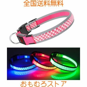 犬 光る首輪 USB充電式 led 犬用 夜間 ライト 散歩用 犬光る首輪 くびわ 小型犬、中型犬、大型犬 長さ調節可能 ひかる首輪 犬のライト 散