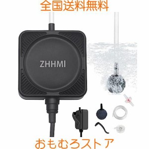 ZHHMl 水槽エアーポンプ 小型エアーポンプ 0.3L / Min空気の排出量 空気ポンプ 低騒音 効率的に水族館/水槽の酸素提供可能 (四角形 ブラ