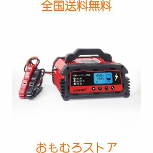 IpowerBingo 自動パルスバッテリー充電器 定格25A [正規品 PSE取得済み] 12V/24V対応 維持充電 緊急時 全自動 スマートチャージャー AGM/