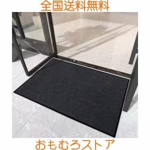 [Bcrio]玄関マット 屋外 大判 室内 滑り止め 業務用 家庭用 吸水 泥落とし エントランスマット オフィス お店(ブラック60*180)