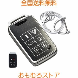 [LETINGFAR] キーケース ボルボ 用 スマートキーケース キーカバー 6ボタン TPU 革柄 手触りいい ボルボ専用設計 キーホルダー VOLVO V40