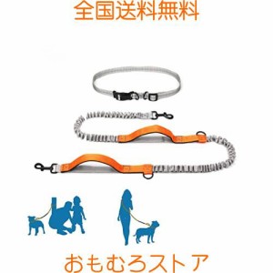 犬 リード犬用リード 両手解放ハンズフリー腰掛け 夜間反射伸縮リード しつけ用リード訓練ランニング リード多頭飼い持ち手２つショルダ