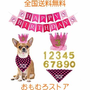 ペット 誕生日帽子 よだれかけ 飾り付け 犬猫 誕生日帽子バンダナ ペットグッズ おしゃれ 記念日 4点セット 青 ピンク プレゼント 王冠 