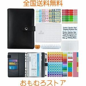 LAPOND A6 バインダー 予算バインダー 家計簿 高級PUハードレザー 耐久性 家計管理 お金管理 メモ紙入れ 予算と節約に 6穴リングルーズリ