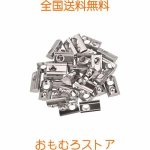 NUIBBYED 30個入 Tスプリングナット スロット 40ヨーロッパ標準 レールアルミニウム, 半円 炭素鋼製 シルバー(M8)