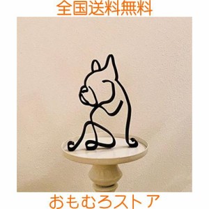 WOWTAC 置物 インテリア おしゃれ 雑貨 韓国 DOG ARTワイヤーアート かわいい犬 イヌ 抽象 オブジェ アイアン モダン (ブルドッグ)