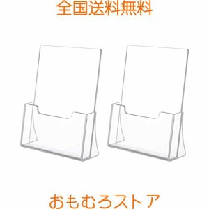 XMSSAA アクリル カタログ・POP広告スタンド 2個セット 透明 A4縦型 カタログケース パンフレット立て 卓上用ディスプレイスタンド 店舗