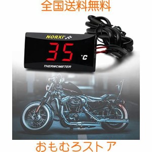 オートバイ 水温計 超薄型 デジタル バイク 単車 温度計 水温ゲージ メーター 防水 LED ディスプレイ 12V ユニバーサル 過熱警報機能付 (