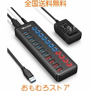 WENTER USB ハブ 3.0 Hub 7ポート + 4充電ポート 2023改良 【ACアダプタ付き セルフパワー/バスパワー 独立スイッチ付 USB拡張 5Gbps高速