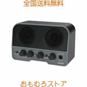 LEKATO ミニギターアンプ エレキギターアンプ 小型 2つサウンドチャンネル 充電式 5W Bluetooth機能 ヘッドホン端子搭載 AUX入力 自宅 練