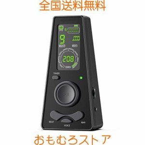 LEKATO メトロノーム 電子メトロノーム 小型 軽量 LCDデジタル タイマー機能付き リズム調整可能なデジタルメトロノーム 自宅練習 ギター