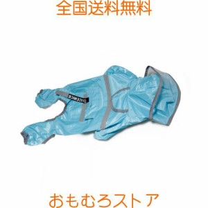 SATiNU 犬用 レインコート レインウェア ポンチョ ペット 通気 軽量 反射テープ付き 雨具 カッパ PU 柔らかい 着脱簡単 洋服 小型犬 中型