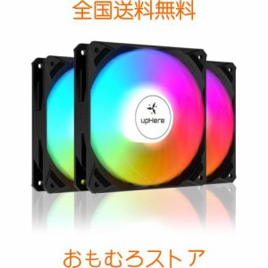 Novonest PCケースファン 120mm ファン pwm ファン 高性能 静音 ファン 自動変換レインボーLED搭載 PWM 4PINコネクタ pc パーツ 冷却 フ