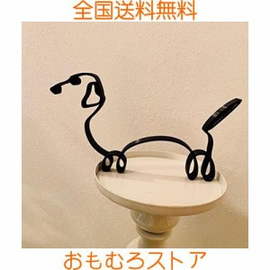 WOWTAC 置物 インテリア おしゃれ 雑貨 韓国 DOG ARTワイヤーアート かわいい犬 イヌ 抽象 オブジェ アイアン モダン (ダックスフンド)