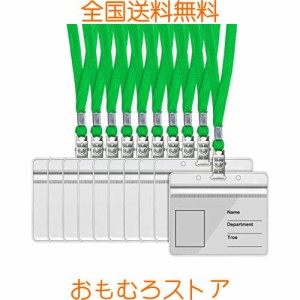 Chouiery ネームホルダー 35枚入れ ID カード ホルダー ネックストラップ 横型 タイプ ブルー 吊り下げ 名札 ストラップ 名札 ホルダー 