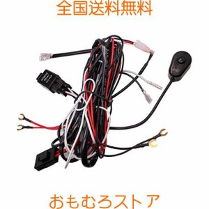 HUIQIAODS 汎用スイッチ付き リレーハーネス フォグランプリレー12V 40A LED取付用配線キット ブレードヒューズ 8FT 一本入り「２灯用」