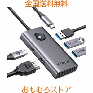 ORICO USB C ハブ 5-in-1 USB3.0 5Gbpsデータ転送 4K@30Hz HDMI出力 60W PD充電 2*USB2.0 usb ハブ ドッキングステーション セルフパワー