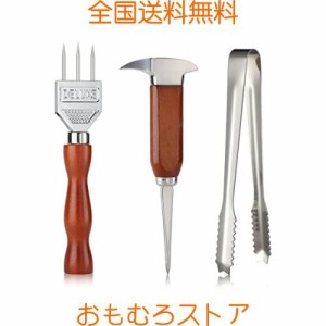 アイスピック ３点セット 3本刃アイスピック アイストング アイスピック 氷割り 木目 滑り止め カクテル 氷を砕く お酒グッズ 調理小物 