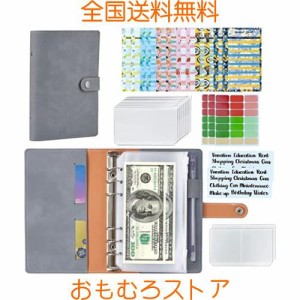 LAPOND？予算管理バインダー A6 バインダー 家計簿 PUレザー かわいい メモ帳用 家計管理 お金管理 メモ紙入れ 予算と節約に 領収書/会計