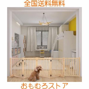 木製犬用ゲートペットフェンス、折り式バリア、ペット用家具フェンス 、安全柵 小型犬 中型犬 脱走防止 ガード 飛び出し防止 多頭飼い ペ