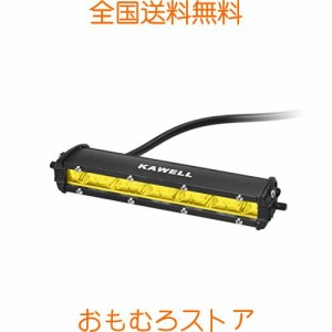 KAWELL led 作業灯 イエロー フォグランプ LED 作業灯 ワークライト 補助灯 長型 薄型 車 オフロード 12V 24V兼用 狭角 防水防塵 (18W 狭