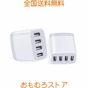 USB 充電器 4ポート USB ACアダプター スマホ充電器 (4.8A 24W USB*4のUSB急速充電器）FodLop USB コンセント USB電源 携帯充電コンセン