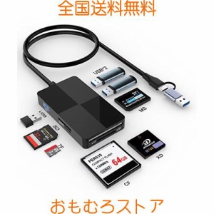 USB C USB 3.0 マルチカードリーダーハブ、8 in 2 XD SD CF MS TF MicroSDカードアダプター+ USBハブ×3、XDピクチャーカードリーダー 5G