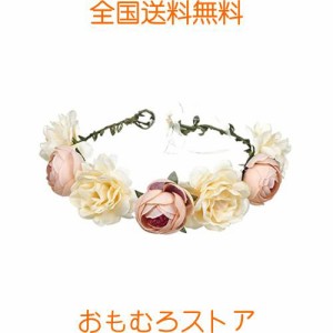 花冠 花かんむり お花の 冠 ヘア花輪 結婚式 ヘッドドレス 髪飾り ヘアアクセサリー ウェディング ダンス衣装 ロマンチック 腕輪 パーテ