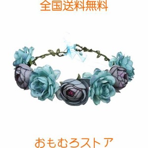 花冠 花かんむり お花の 冠 ヘア花輪 結婚式 ヘッドドレス 髪飾り ヘアアクセサリー ウェディング ダンス衣装 ロマンチック 腕輪 パーテ