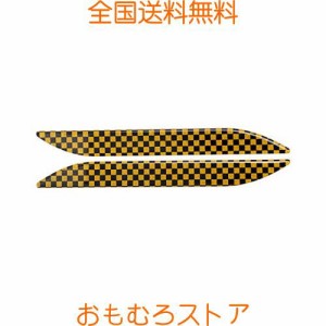 格子縞レフステッカー 自動車用追突防止反射板 防水耐熱夜間反射 安全装飾反射強くシール オートバイレフテープ (黄色)