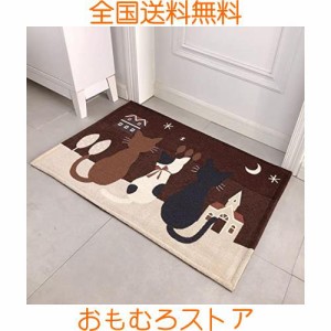 玄関マット ねこ柄 ラグマット 猫柄 室内 屋内 おしゃれ かわいい カーペットリビング対応 キッチンマット 洗面所マット 玄関まっと 洗え